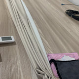Pleated full blackout ready made curtain - Coated linen face 40x84