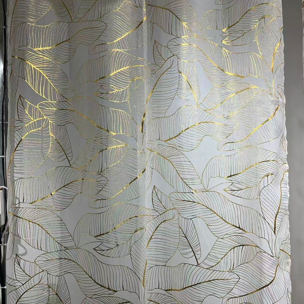 Gold stamped ready made sheer