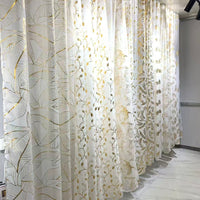 Gold stamped ready made sheer