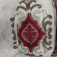 Velvet couching embroidery sheer