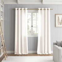 Ready Made Solid Linen Grommet Single Curtain Panel