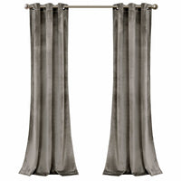 Ready Made Solid Velvet Grommet Single Curtain Panel