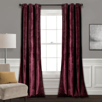 Ready Made Solid Velvet Grommet Single Curtain Panel