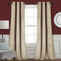 Ready Made Solid Velvet Grommet Single Curtain Panel