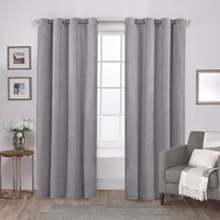 Ready Made Solid Velvet Grommet Single Curtain Panel