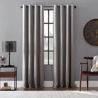 Ready Made Solid Linen Grommet Single Curtain Panel