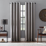 Ready Made Solid Linen Grommet Single Curtain Panel