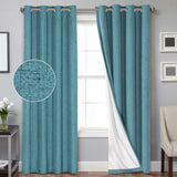 Ready Made Solid Linen Grommet Single Curtain Panel