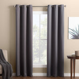 Ready made Solid Blackout Grommet Single Curtain Panel
