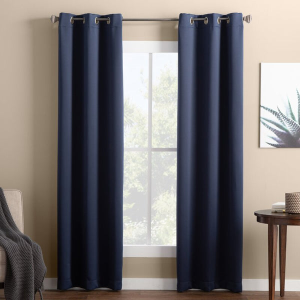 Ready made Solid Blackout Grommet Single Curtain Panel