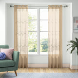 Ready Made Solid Sheer Grommet Single Curtain Panel