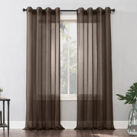 Ready Made Solid Sheer Grommet Single Curtain Panel