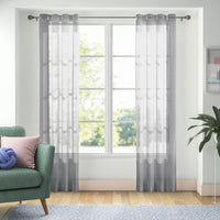 Ready Made Solid Sheer Grommet Single Curtain Panel
