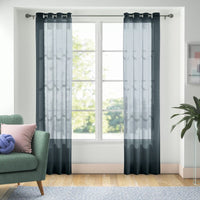 Ready Made Solid Sheer Grommet Single Curtain Panel