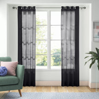 Ready Made Solid Sheer Grommet Single Curtain Panel
