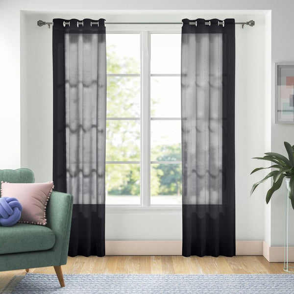 Ready Made Solid Sheer Grommet Single Curtain Panel YiWu Stock