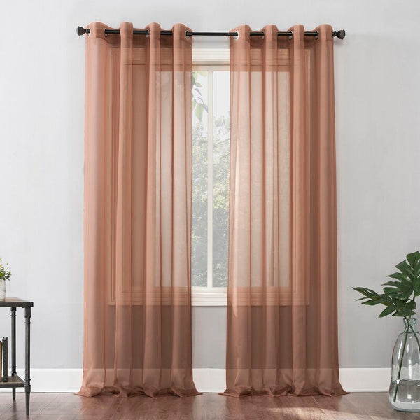 Ready Made Solid Sheer Grommet Single Curtain Panel YiWu Stock