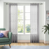 Ready Made Solid Sheer Grommet Single Curtain Panel