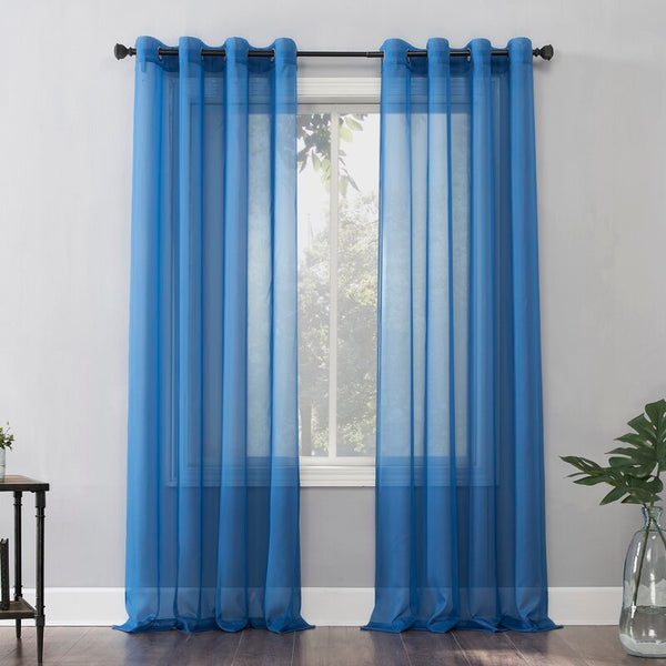 Ready Made Solid Sheer Grommet Single Curtain Panel YiWu Stock