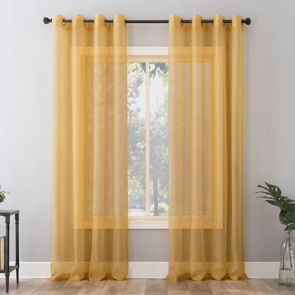 Ready Made Solid Sheer Grommet Single Curtain Panel YiWu Stock
