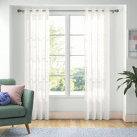 Ready Made Solid Sheer Grommet Single Curtain Panel