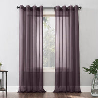 Ready Made Solid Sheer Grommet Single Curtain Panel