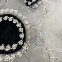 Couching velvet string embroidery sheer