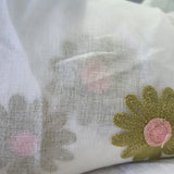 Embroidery on doris linen sheer
